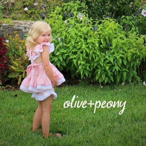 Pretty Pinny Top & Shorts Set - MODEL SAMPLE