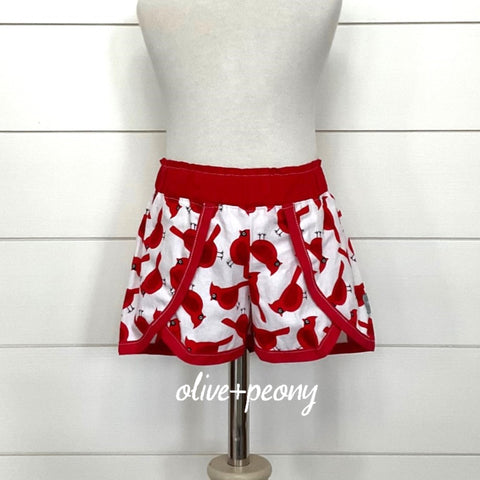 Cardinal Bird Petal Shorties