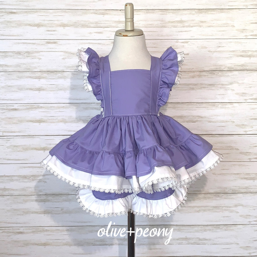 Pretty Pinny Tunic & Shorts Set - Lavender