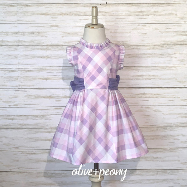 Springtime Plaid Sundress - Lavender