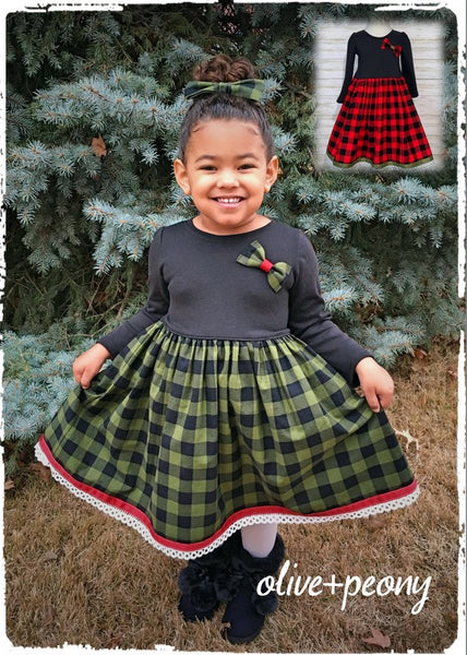 Christmas Tree Farm Dress - Holly Red