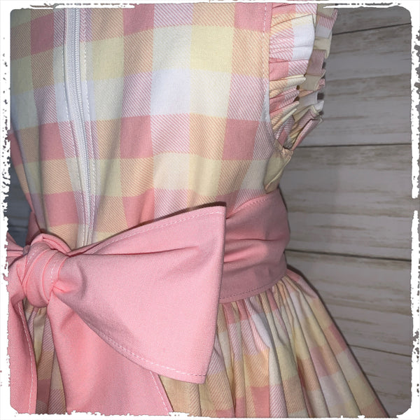 Springtime Plaid Sundress - Pink